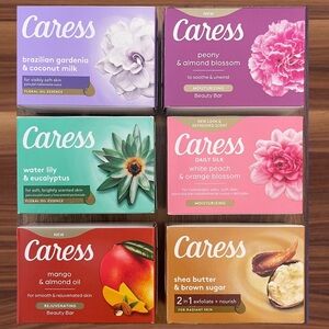 Caress Beauty Bar Soaps, 6 Beautiful assorted scents included in this bundle
